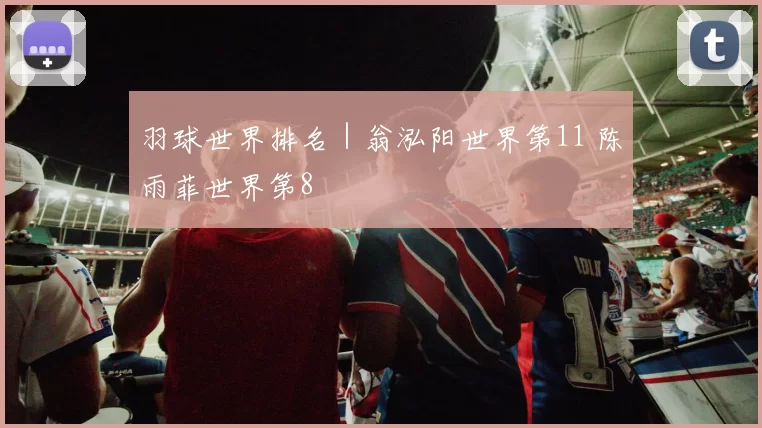 羽球世界排名｜翁泓阳世界第11 陈雨菲世界第8